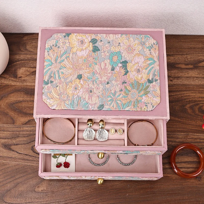 Luxury Jewelry Box Large Capacity Ring Bracelet Storage Boxes Girl Necklaces Earring Organizer Travelling Jewelry Box Women Gift view 3