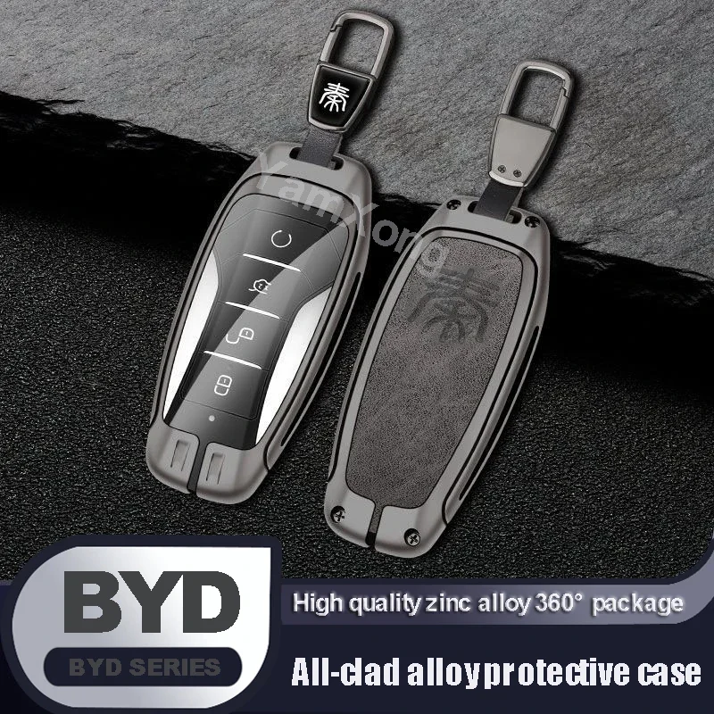 

Alloy Remote Key Case Cover For BYD Qin Plus Key Case Advanced e2 New Energy DMI Automotive Special Case Key Protection Case