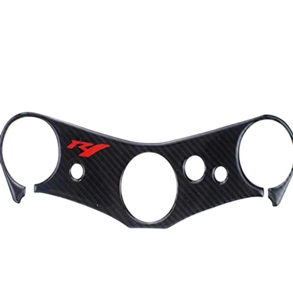 

Motorcycle Triple Tree Top Clamp Decal For Yamaha YZF R1 2007-2008 Real Carbon Fiber Triple - Upper Front Protector Sticker