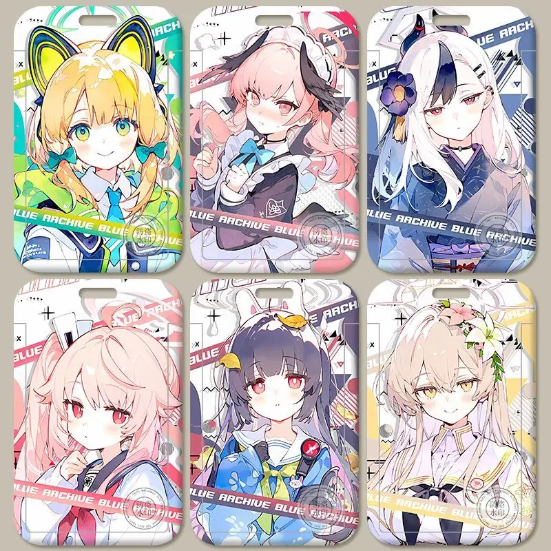Blue Archive Tendou Arisu Sunaōkami Shiroko Card Protector Anime ID Card Cover Student Meal Badge ID Holder Card Holder