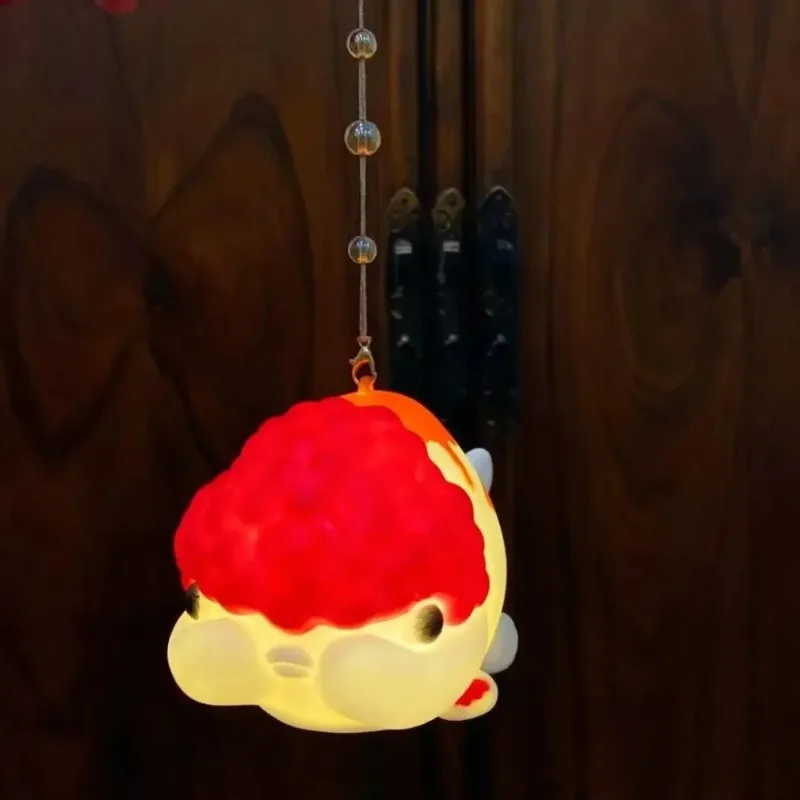 Chinese Creative Glowing Handheld Lantern Luminous Ancient Loween Goldfi Lantern Handheld Traditional Festival Lantern New Year