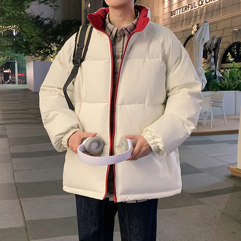 

Men's Puffer Jacket Solid Color Outwear Winter Basic Style Parkas High-quality Men's Casual Warm Thicken Jacket Men's Clothing