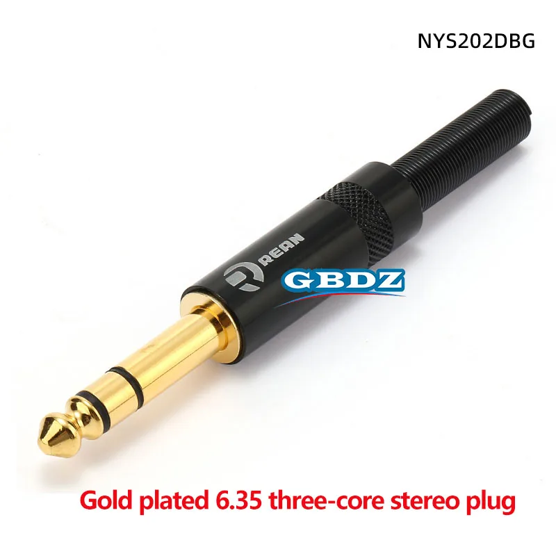 

Neutrik's REAN jack 6.35mm TRS Stereo 3 Pole Gold Plated 1/4'' TS Mono 2 Pole Plug 6.5 Straight Plug for Guitar Bass Microphone