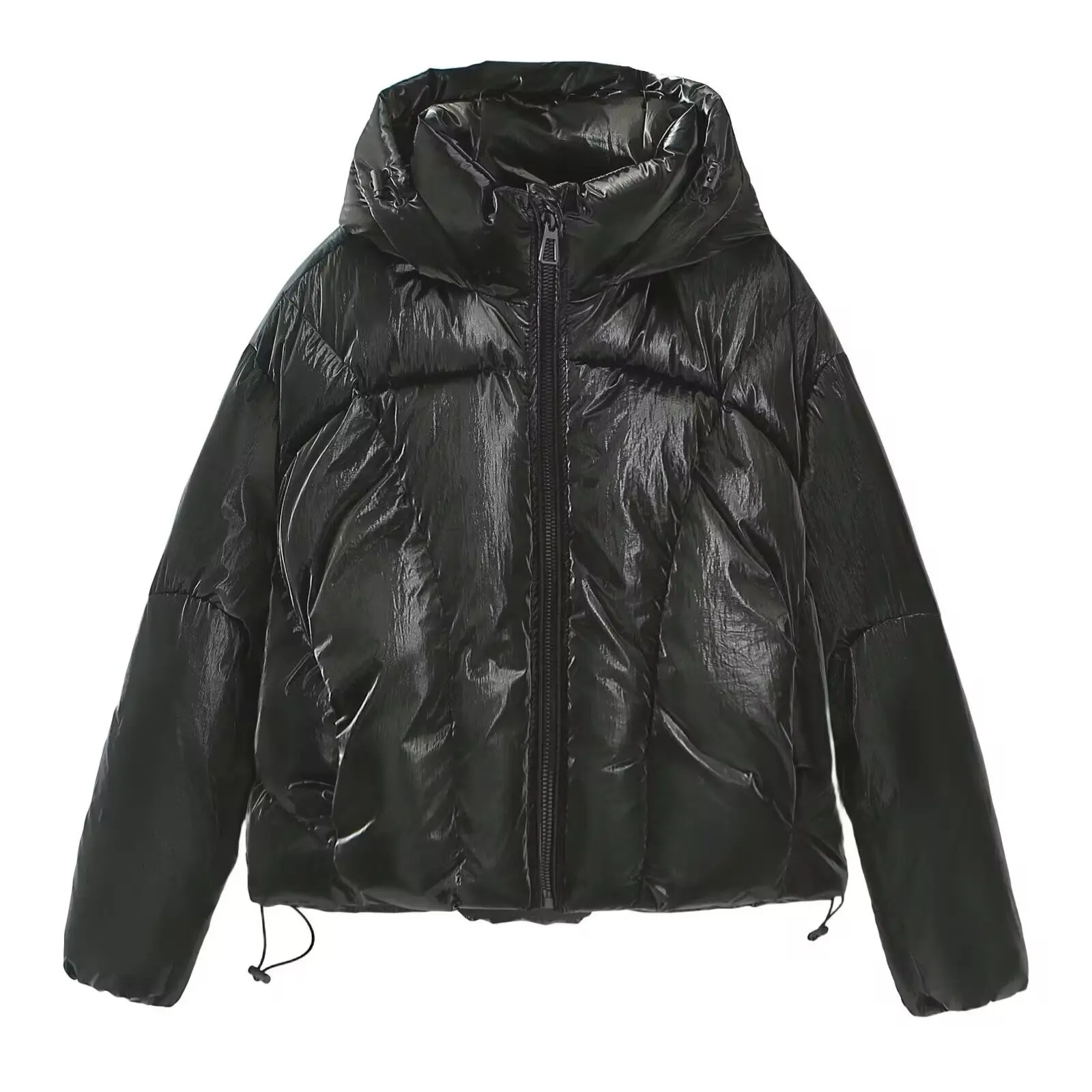 Thickened Autumn Women Cotton Jacket Stand Up Collar Metal Pockets Parka Jacket For Lady Comfortable Warm Female Quilted Jacket