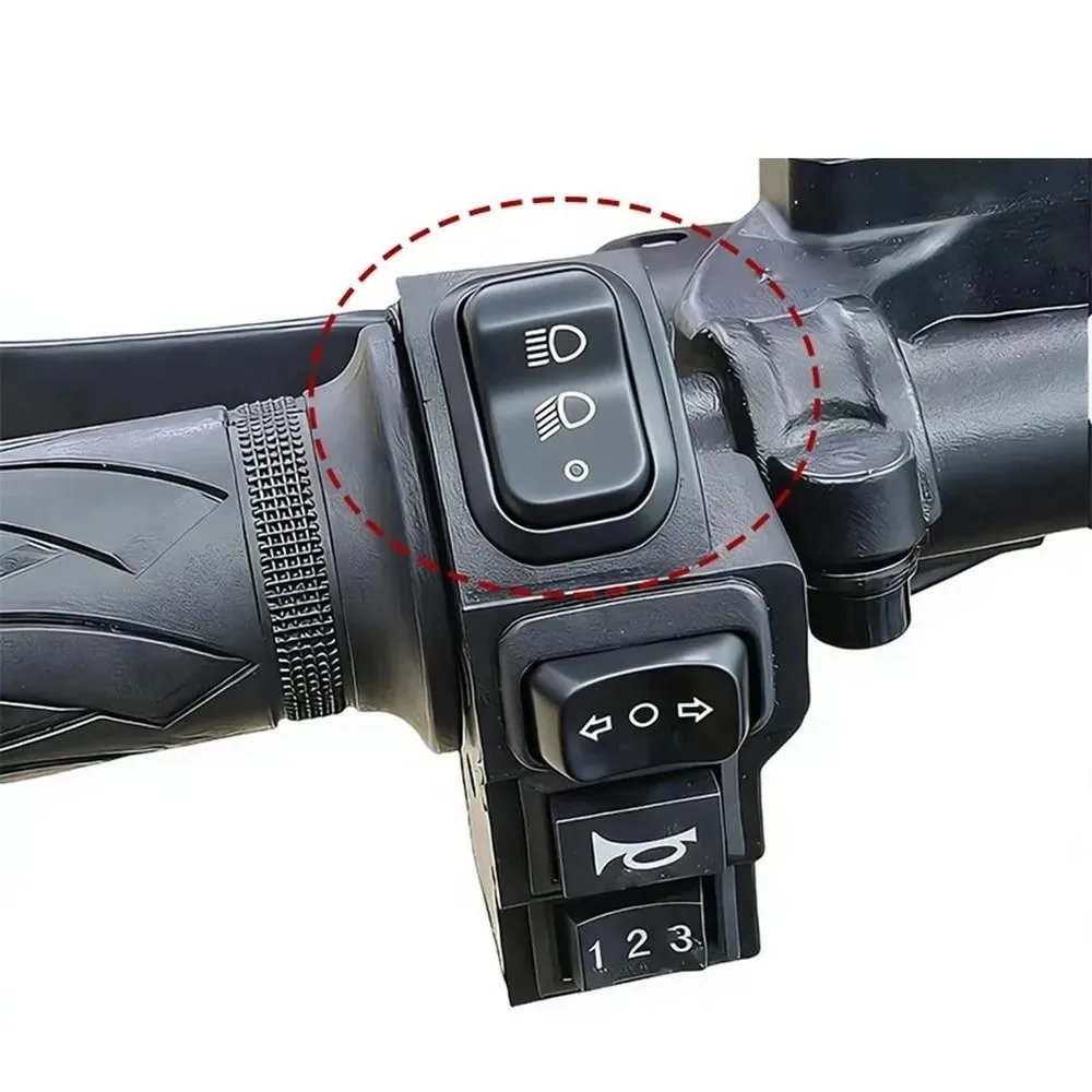 4-in-1 Headlamp Control Switch Horn 9 Pin SM Connector E-Bike Headlight Switch Multi Functional Turn Signal Integrated Switch
