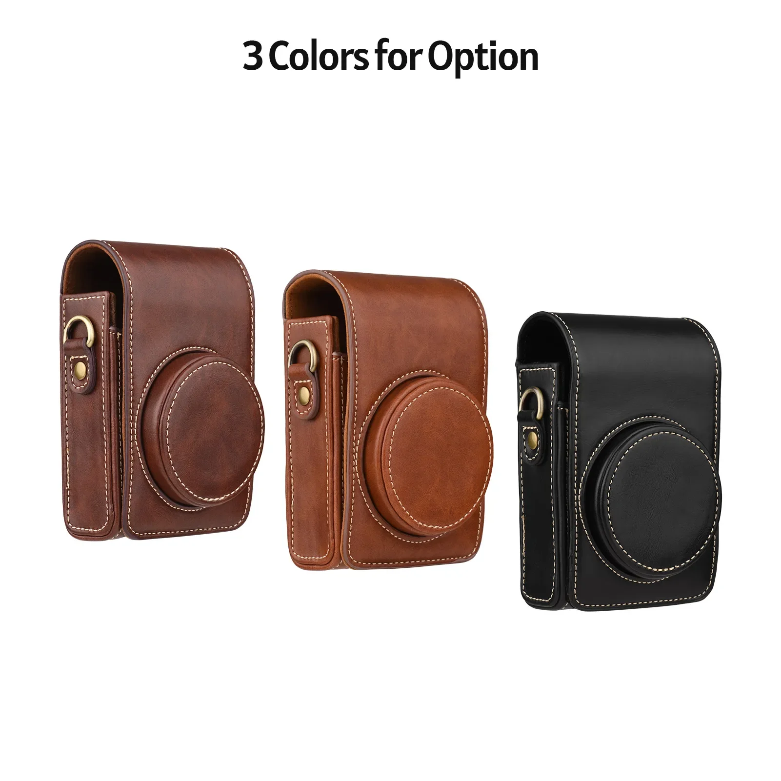 3 Colors Portable Camera Case Cover Carry Bag PU Leather Shoulder Strap for Sony RX100/II/III/IV/V/VI/VII/ZV1 for Ricoh GR2/GR3