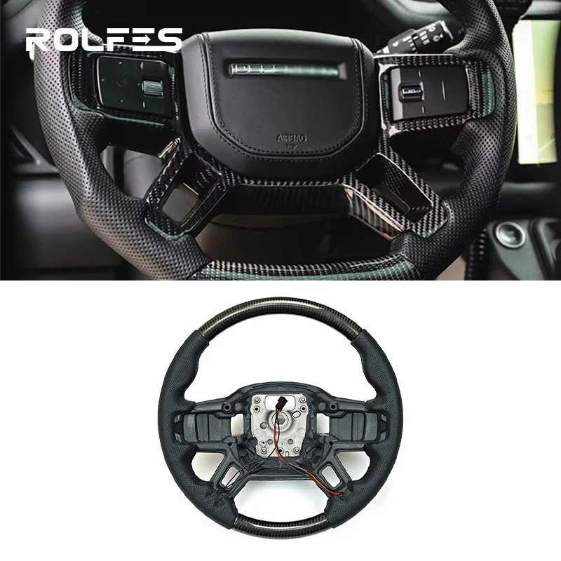 

Suitable for 20-25 models of Land Rover Defender suede carbon fiber steering wheel assembly replacement parts modification acces