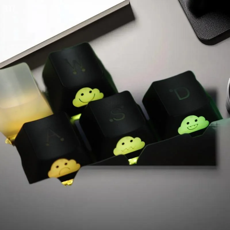 Conjunto de teclas de seta wasd inspiradas em emo, 4 peças, compatível com interruptor mx com iluminação lateral para teclados mecânicos