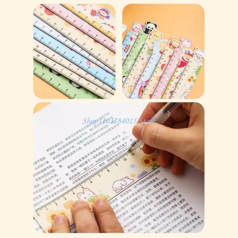 R6FF 8Pcs Colorful Ruler Bendable Drawing Ruler Educational Measurement Tool For Kid Student School Craft Project