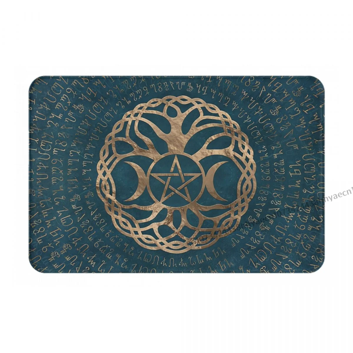 Bath Non-Slip Carpet Triple Moon Triple Goddess Gold Star And Moon Flannel Mat Welcome Doormat Home Decoration Rug