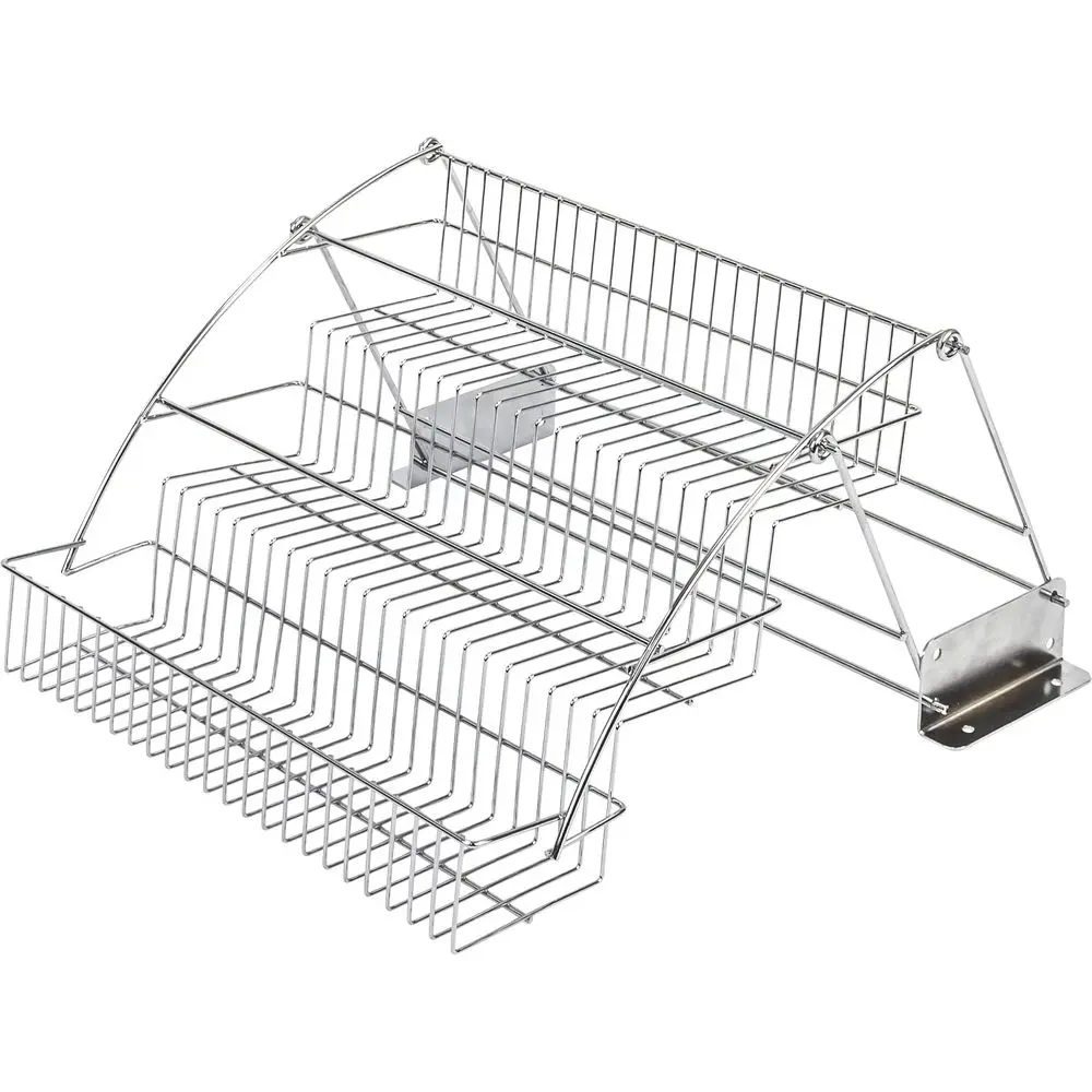 Hardware Resources 3-Tier Pull Down Spice Rack - Chrome-inished Steel Retractable Organizer or Spice Bottles & Seasoning Jars -