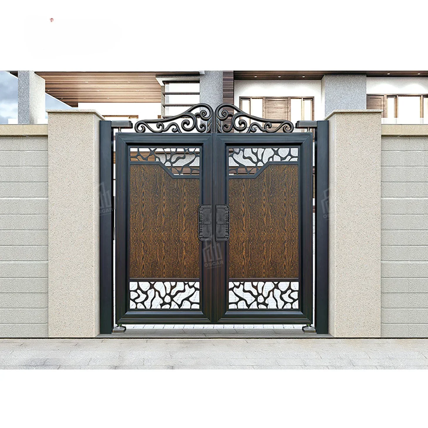 

Modern garden aluminium profile fencing trellis gate house double swing pedestrian aluminum grill fence gates designs