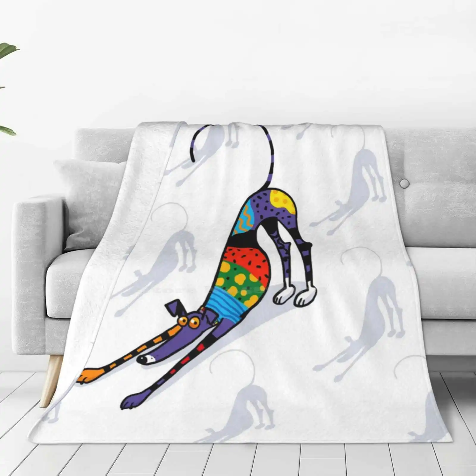 Kaleidoscope Bowdown Trend Style Funny Fashion Soft Throw Blanket Greyhound Sighthound Whippet Lurcher Dogs Cartoon