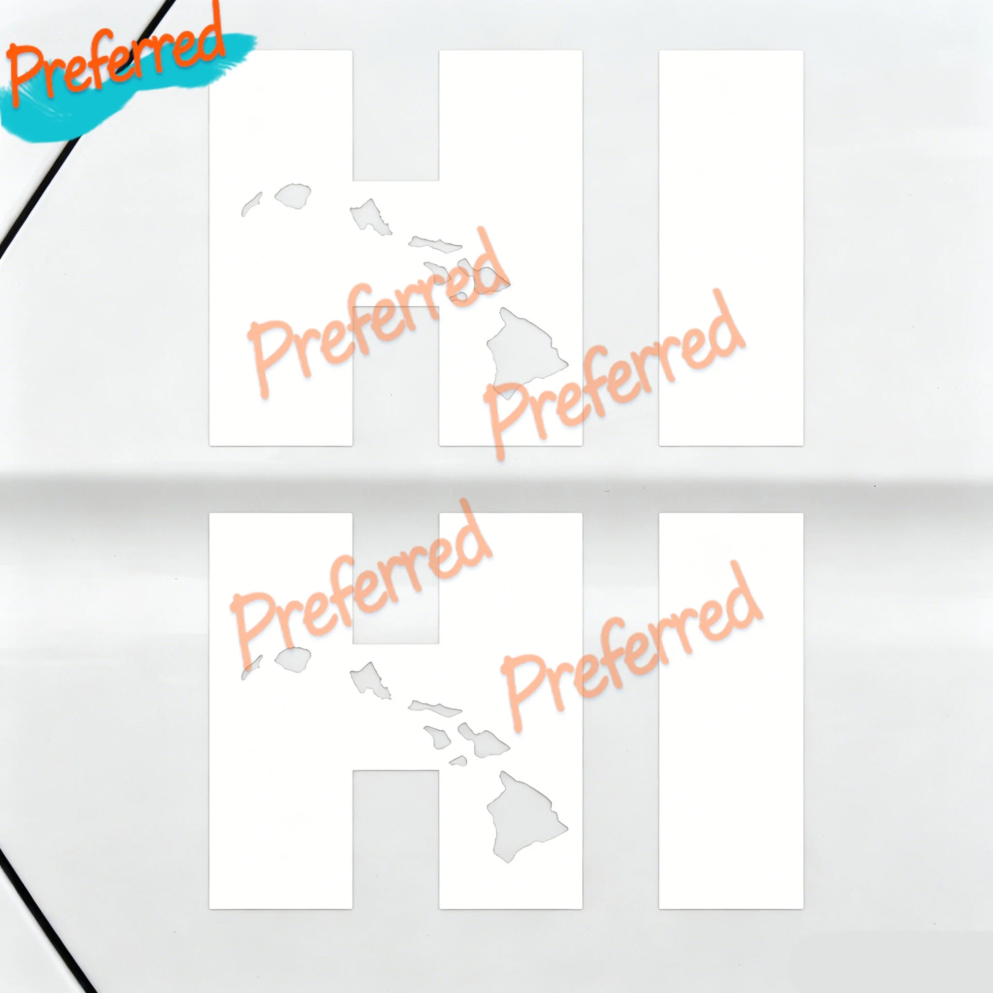 2 X Sticker Connection Hi Hawaiian Islands Hawaiian Bumper Stickers Suitable for Cars, Trucks -Customizable in Any Sticker Size