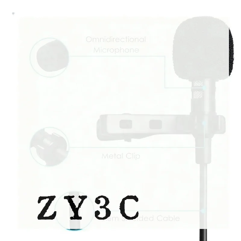 Nuevo micrófono de solapa mini portátil de 1.5 m, condensador de clip, con cable USB 3.5mm Type C, para laptop, PC, cámara