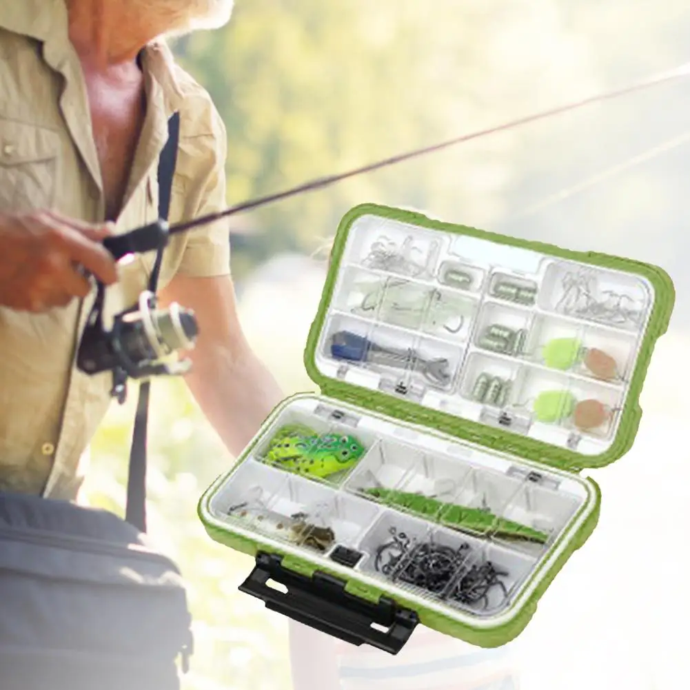 Waterproof ABS Fishing Tackle Box - Organizer for Bait, Lures, Hooks &  - Durable Storage Case