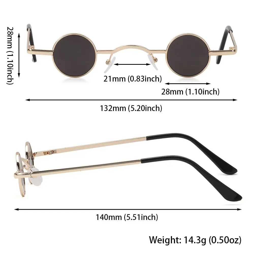 Ins Fashion Metal Frame Small Round Sunglasses Candy Color Hip Hop Women Men Sun Glasses High Quality Retro Punk Shades