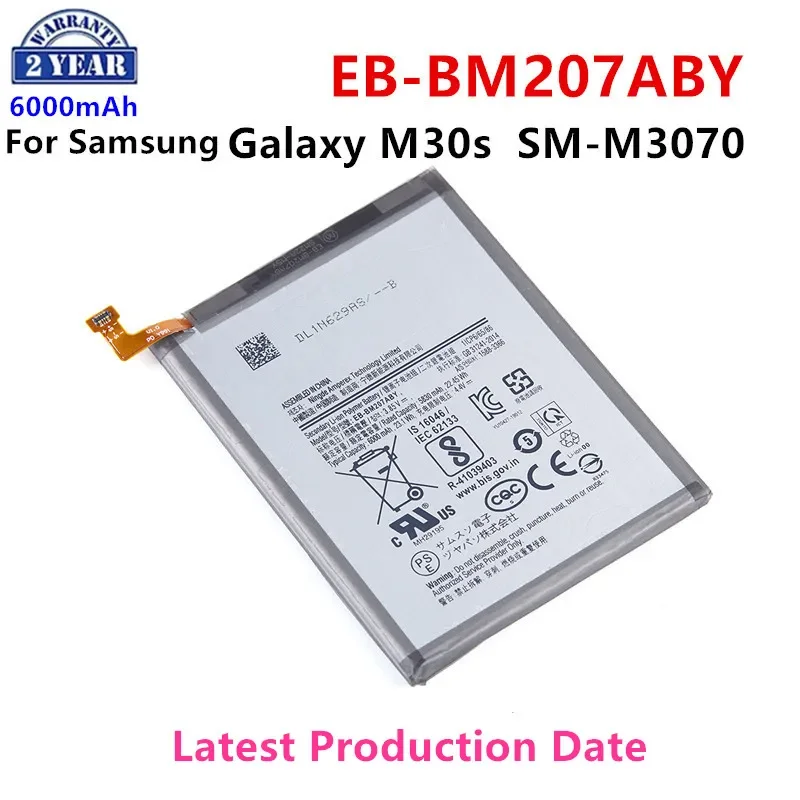 Brand New EB-BM207ABY Replacement 6000mAh Battery For Samsung Galaxy M30s SM-M3070 Mobile Phone Batteries+Tools