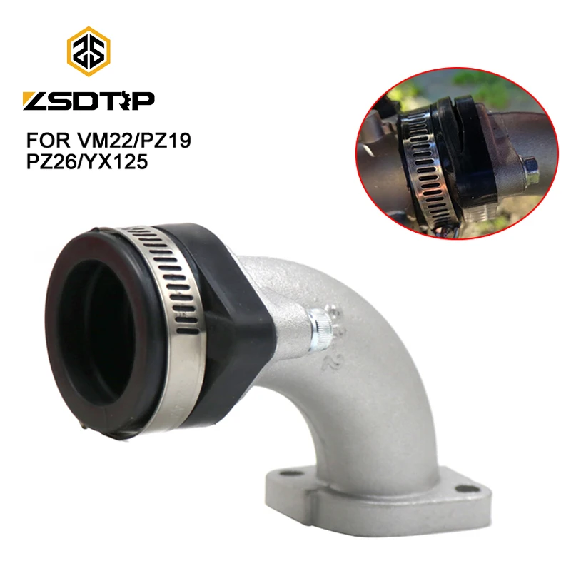 ZSDTRP kolektor dolotowy Dirt pitbike gaźnik gumowy adapter kolektora dolotowego zestawy rur dolotowych dla VM22 PZ19 PZ26 YX125