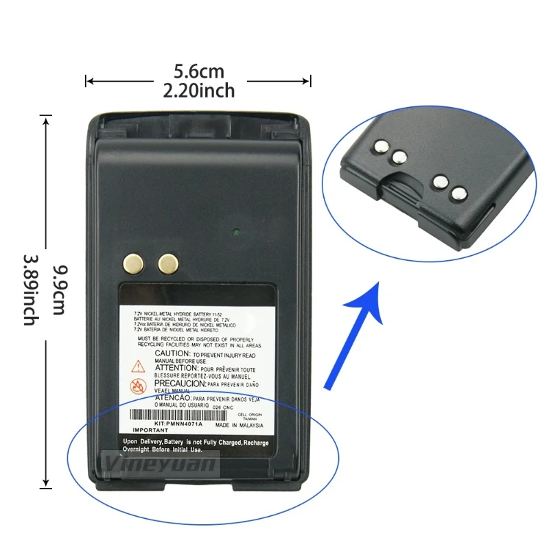 For Motorola Mag One A8 A6  BPR40 PMNN4071 PMNN4071AR Two Way Radios PMNN4071A 7.2V 1800mAh Ni-MH Replacement Battery