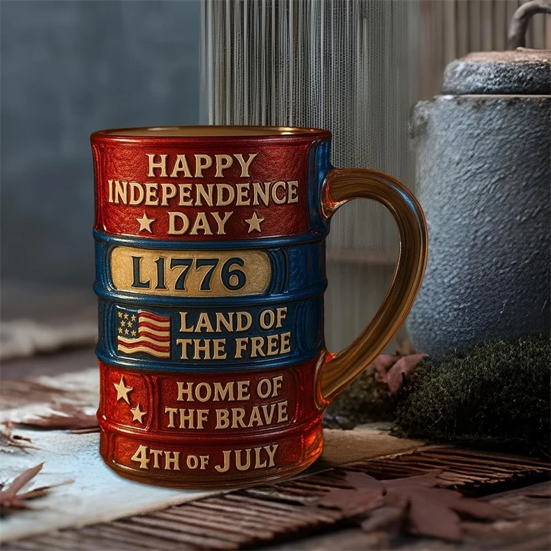 2026New America 250 Independence Day Glass Cup Patriotic Commemorative Mug Grant Freedom For Men Women National Celebration Gift