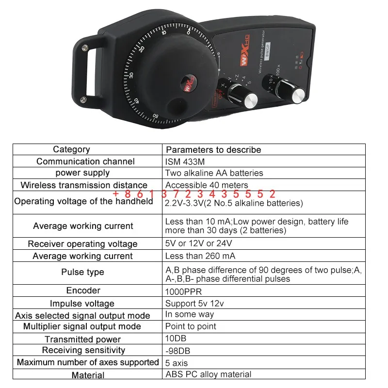 Imagem -04 - Eletrônico sem Fio Pendurado Volante Gerador de Pulso Mpg Controlador Cnc Eixos Novo