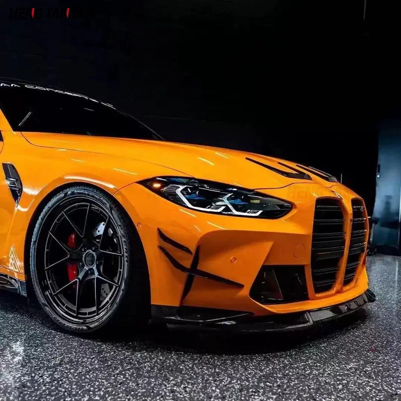 مناسبة لسيارات BMW M3 M4 G80 G82 ألياف الكربون المعدلة VS المصد الأمامي سكين الهواء تحويلة 2021 +