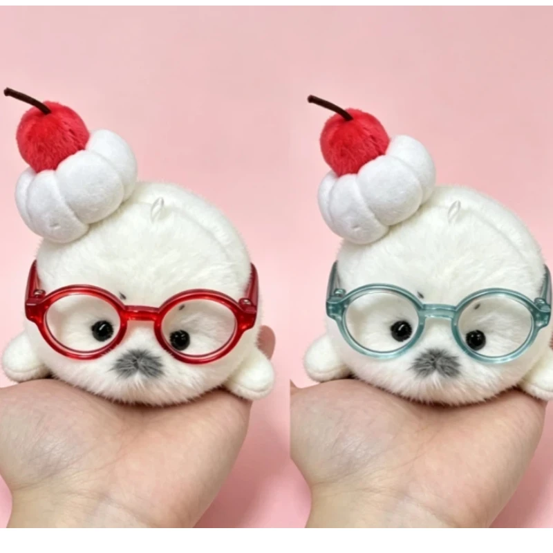 10cm Cute Glasses Wearing Simulation Little Seal Doll Plush Pendant Bag Hanging Fun Decorations Surprise Daily Gifts For Partner