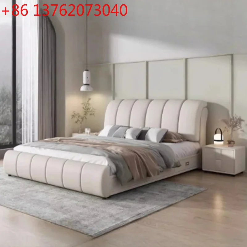 Cabecera tamaño King para cama doble, estilo nórdico, bonita estructura para sala de estar, cama doble estilo princesa, moderna, Letto Matrimoniale, muebles de dormitorio