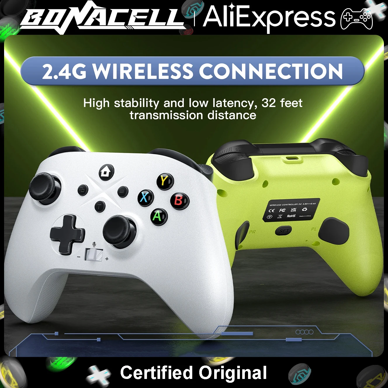 Kabelloser Controller für Xbox One S/X/Series S/X/PC-Spielkonsole, Joystick mit Dual-Vibration, Hall-Effekt, 6-Achsen-Gyroskop, Turbo-Funktion, Gamepad.