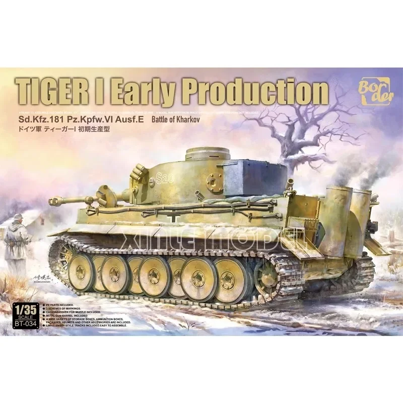 

Наборы для сборки бордюрных моделей 1/35 BT-034 Танк TIGER 1, ранняя битва Кехкова для военной игрушки, коллекция для хобби