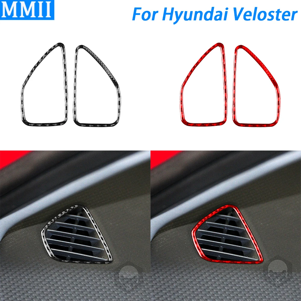 

For Hyundai Veloster 2012-2017 Real Carbon Fiber Dashboard Defogger Air Outlet Panel Trim Cover Car Interior Accessories Sticker