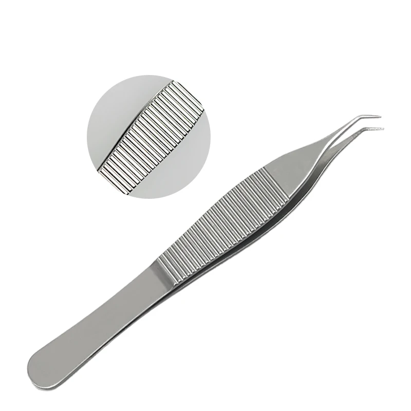Pince à cheveux en acier inoxydable pour greffe capillaire FUE, forceps coudé pour implantation, outil de fixation pour implantation capillaire