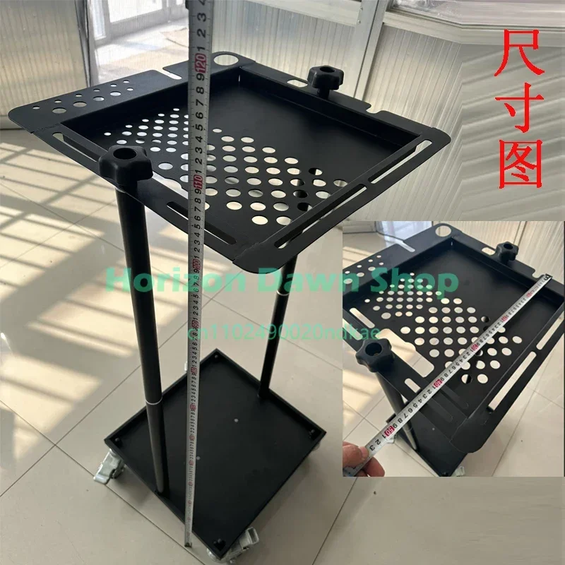 Car Dent Repair Storage Adjustable Height Tool Car Hook Mount 2-Layer Movable with Locking Wheels