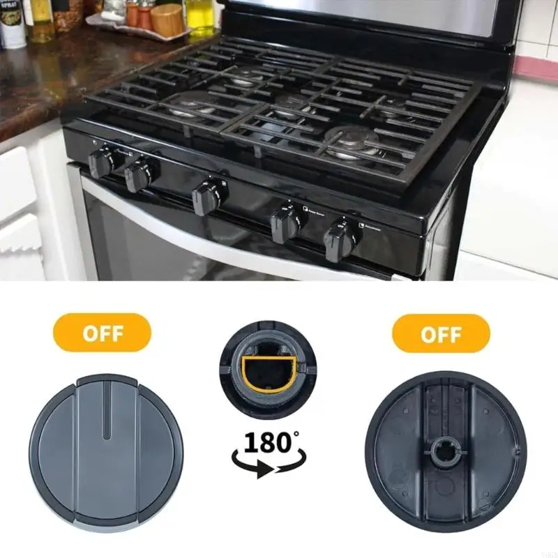Replacement Knob For Gas Stove WFG320 WFG505 WFG510 WFG520 WFG524 Models Plastic Materials Easy To Installion Y5GB