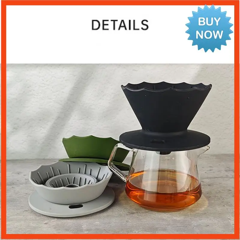 BISM 접이식 커피 찌꺼기 위에 부어 여행 캠핑 사무실을위한 실리콘 캠핑 커피 필터 Hom 커피 액세서리 오렌지