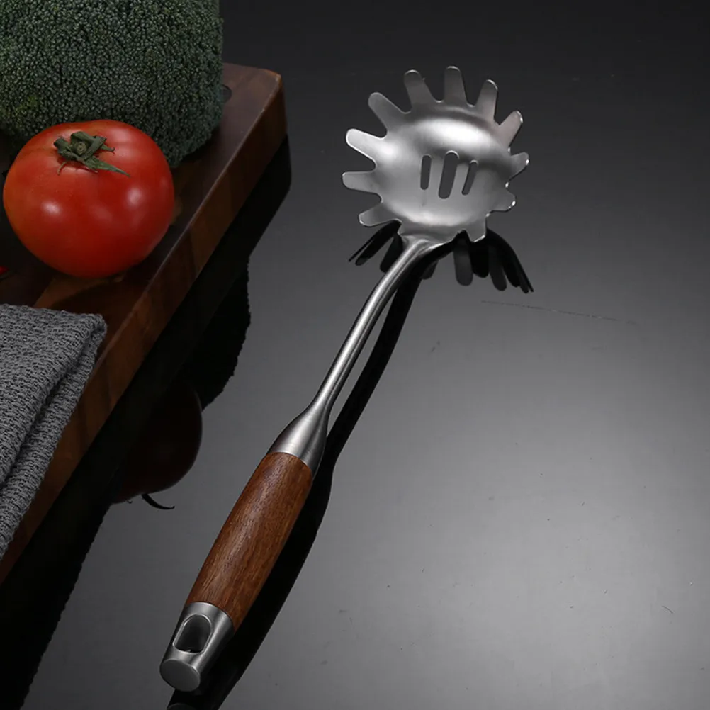 Cuchara para Servir Espaguetis de Acero Inoxidable, Colador de Fideos Pulido, Cuchara de Cocina, Utensilio para Servir Pasta, Resistente a Altas Temperaturas