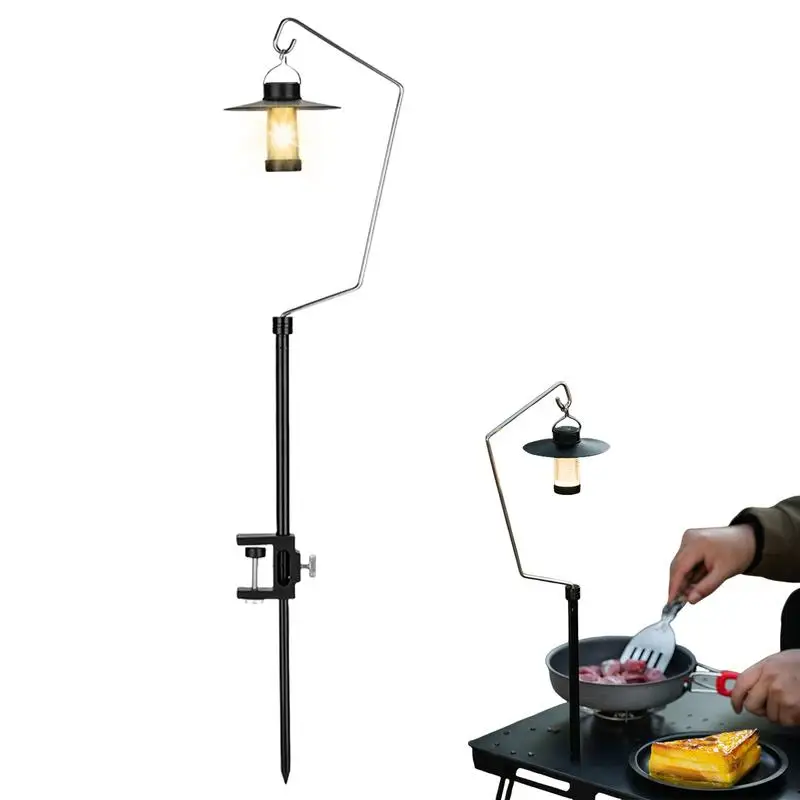 

Lantern Hanger Camping Lantern Stand With Light Foldable Camping Lamp Rack Aluminum Alloy Lighting Bracket For Hiking Indoor