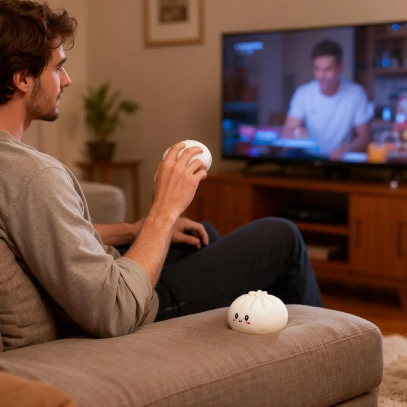 감각 완화 장난감 재미있는 부드러운 현실감 있는 찐빵 모양 스퀴즈 피젯 토이 소년 소녀 어린이 청소년 성인 학생용