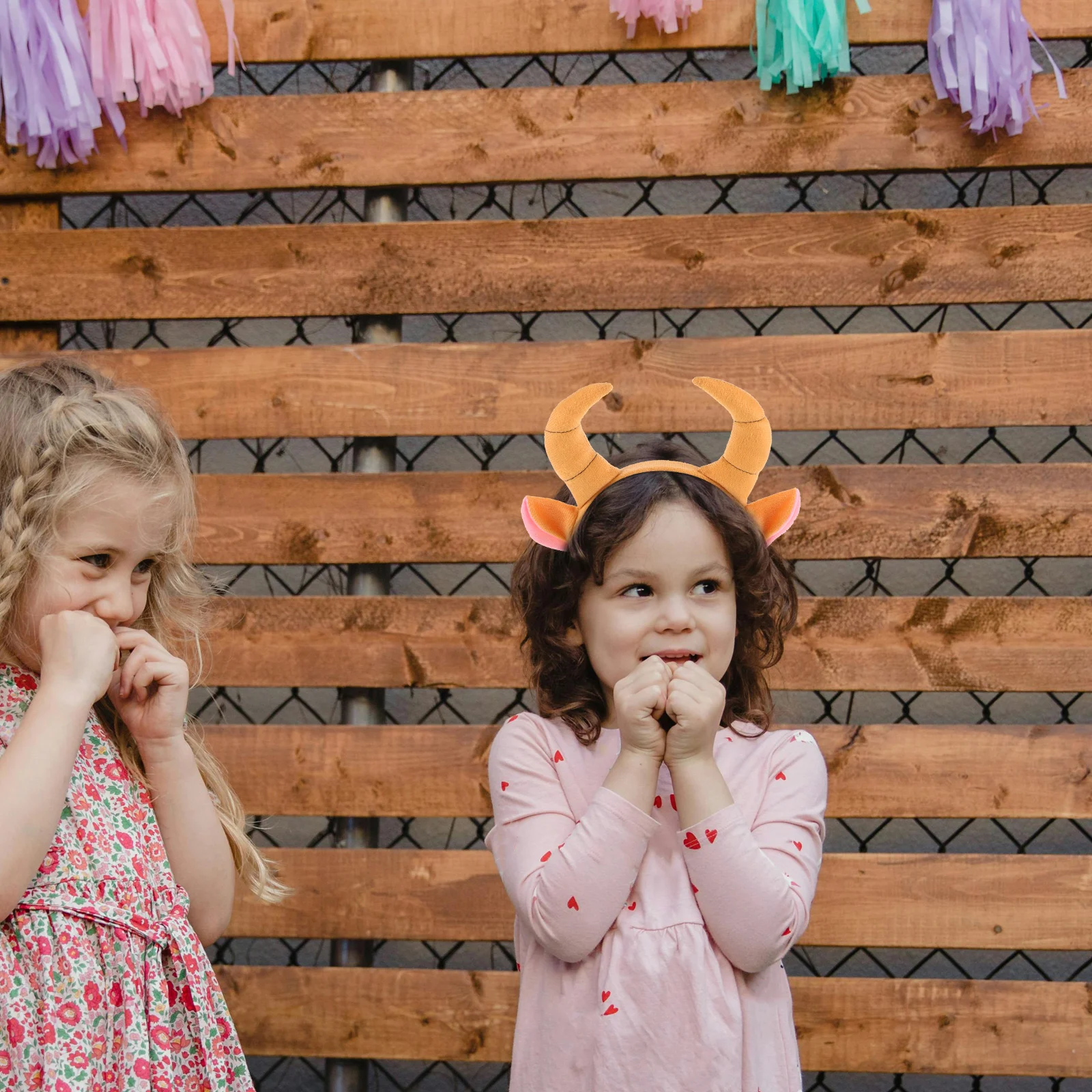 

Bull Horn Headband Hair Accessories for Girls Kids Durable Plastic Fabric Party Costume Birthday Dress Up Cow Horns Headpiece