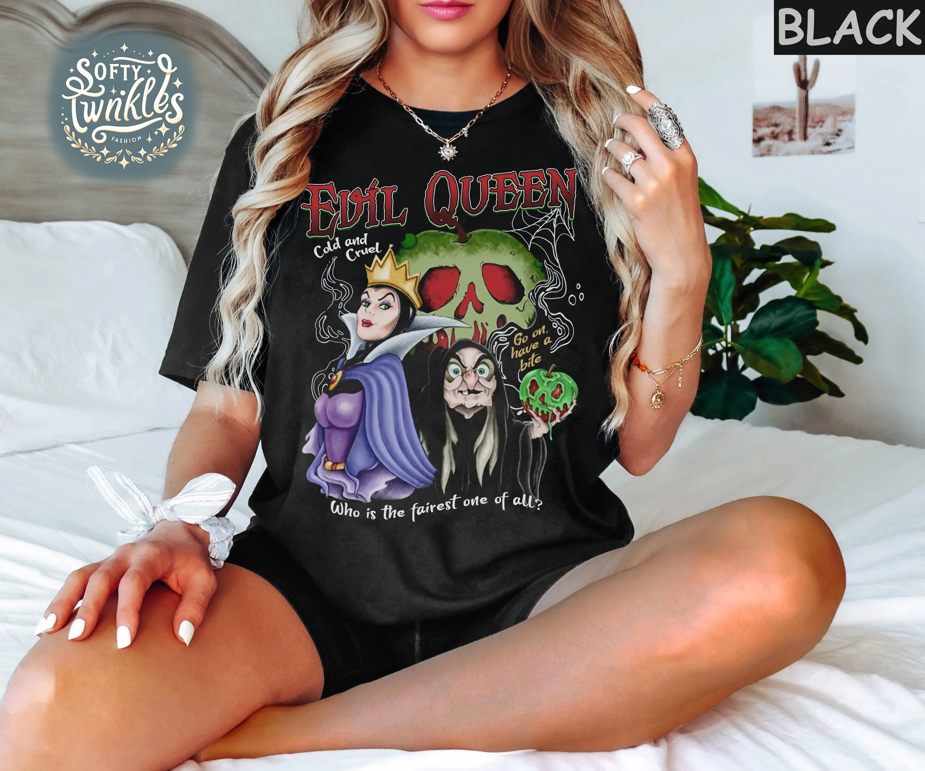 Disney Villain Evil Queen Shirt Retro Disney Princesses Snow White  The Seven Dwarfs Shirt Disney Halloween Apple Poison Shirt