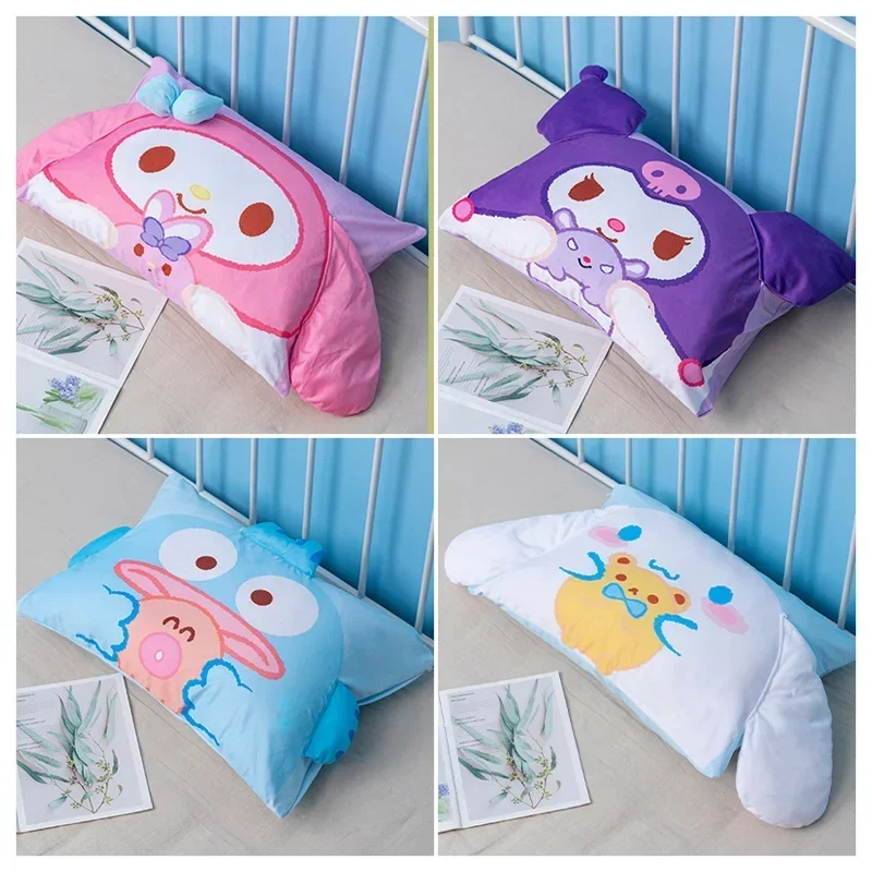 Sanrio My Melody Printed Cute Cartoon Anime Pillowcase Kawaii Sweet Cinnamoroll Hangyodon Kuromi Pattern Pillow Cover Girl Gift