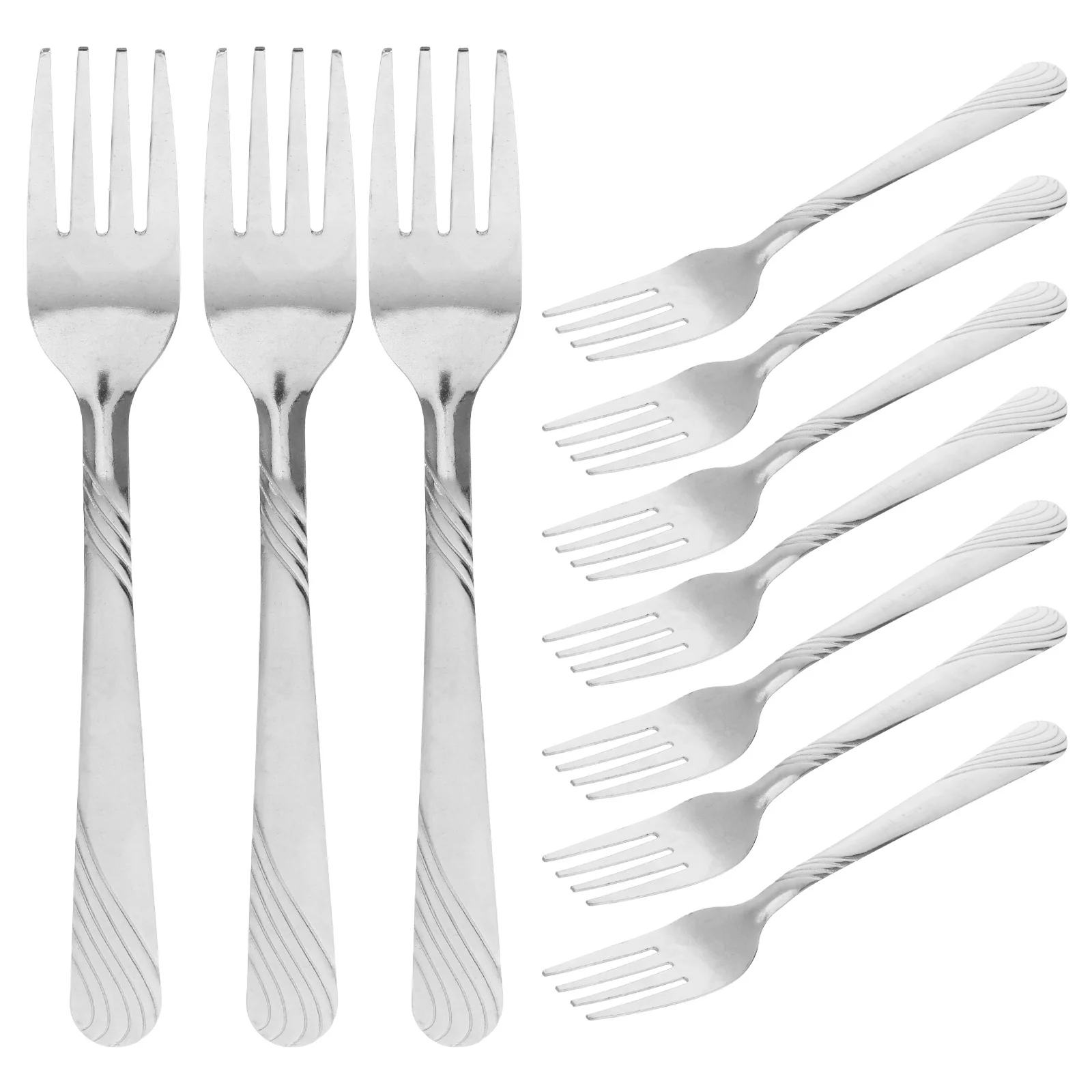

24Pcs Stainless Steel Fruit Forks Stylish Pattern Durable Dessert Forks for Elegant Dining Dinner Salad Bbq Tableware