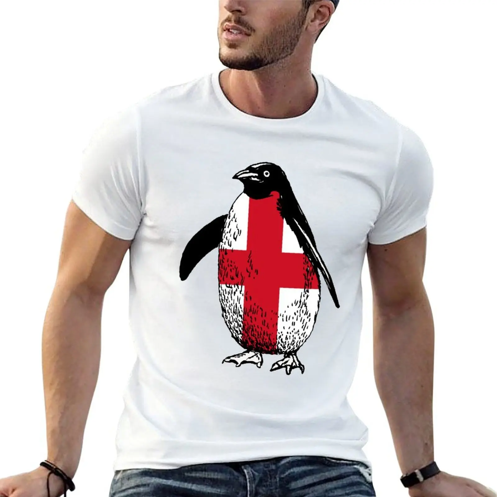 

| Vintage England England England of Supporting Penguin Penguin Flag shirts T-Shirt mens graphic t