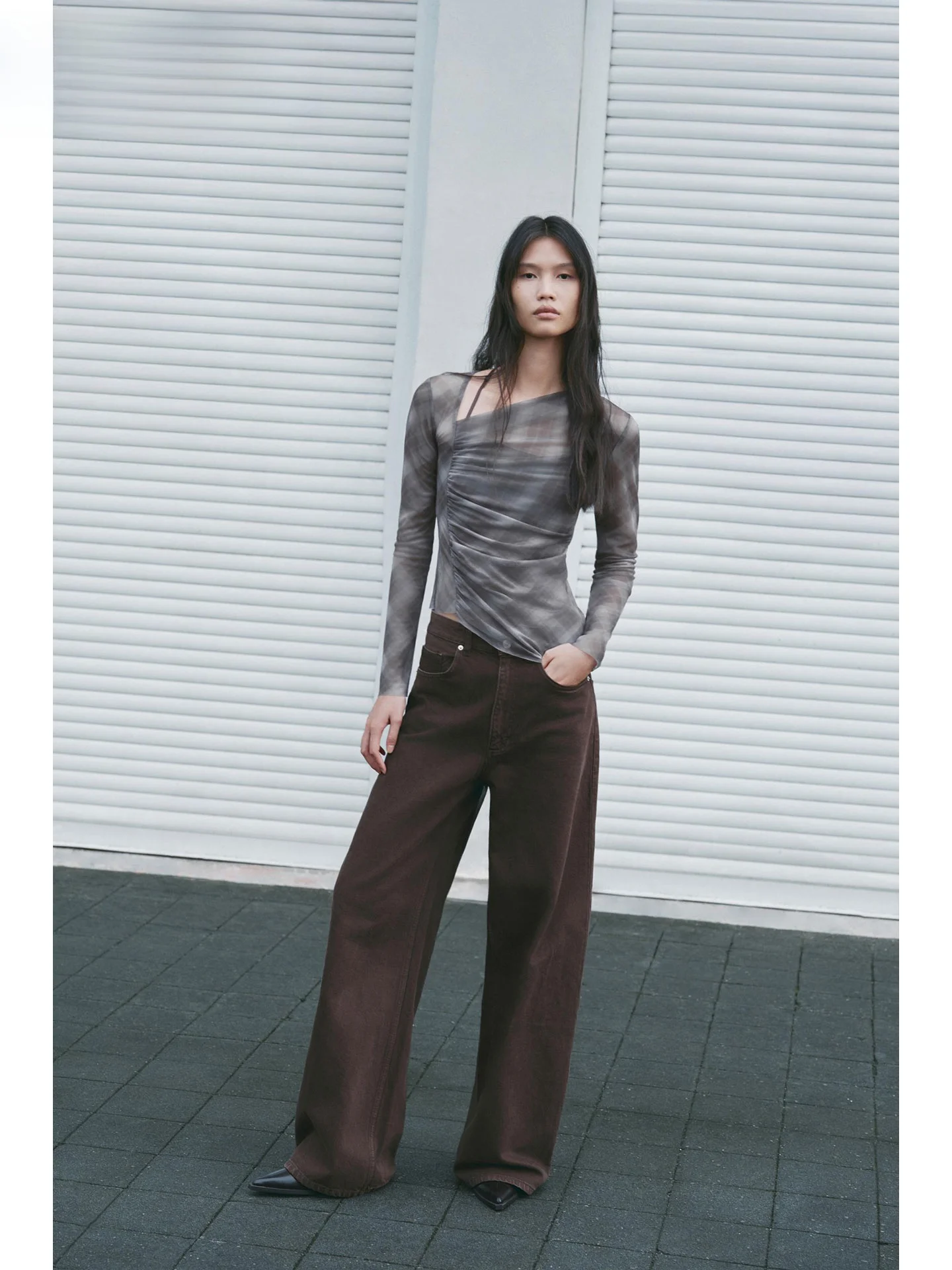 ZAPRHA High Waist Ultra Wide Straight Leg Denim Jeans Women's Slimming Fall 2025 American Sle No Stretch Zipper Closure