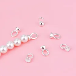 S925 sterling silver thread hole hanging cap closing ring connecting ring diy pearl bracelet necklace finishing buckle