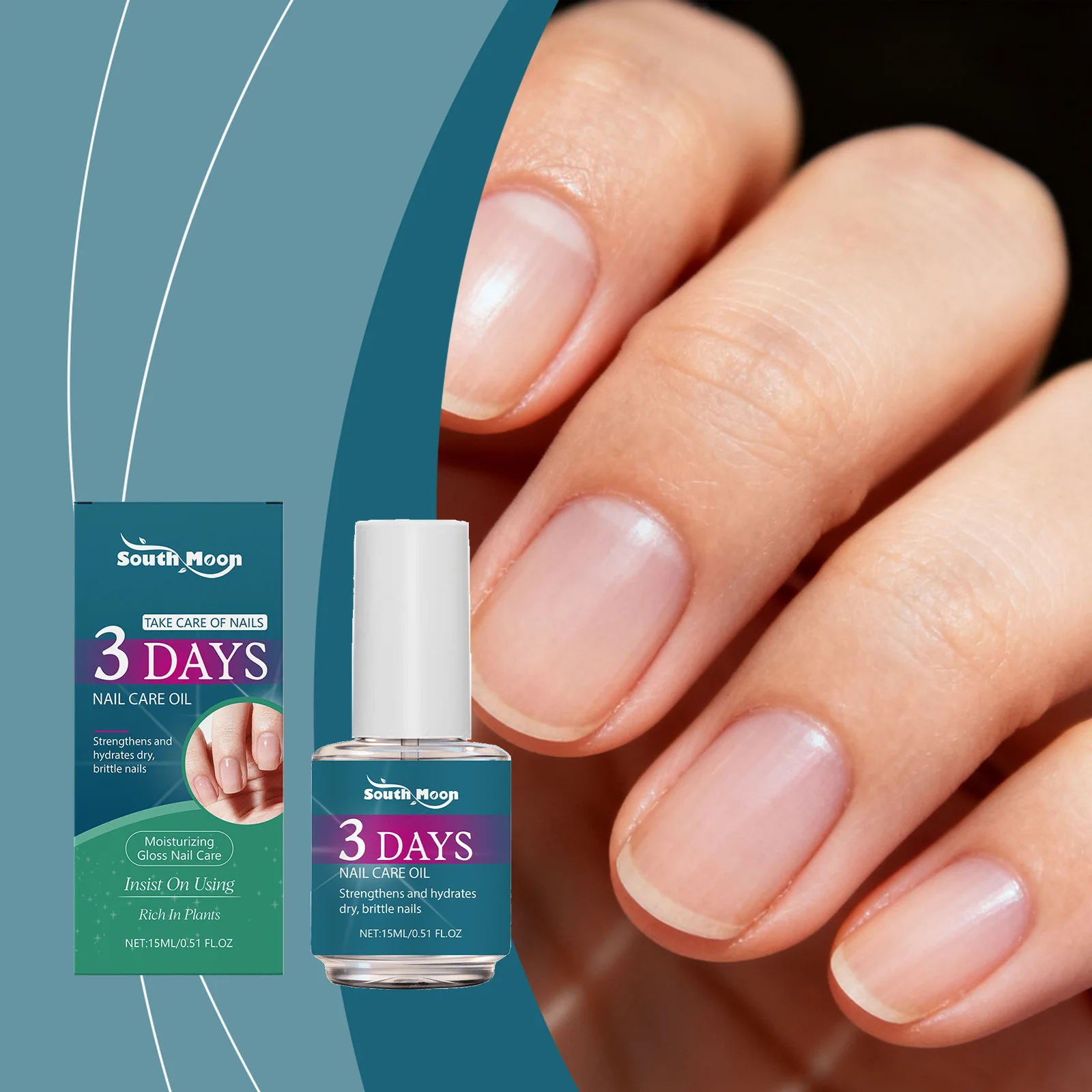 Olio per la cura delle unghie South Moon: idrata le unghie, idratazione delicata quotidiana per mani e piedi, trattamento sano e lucido delle cuticole