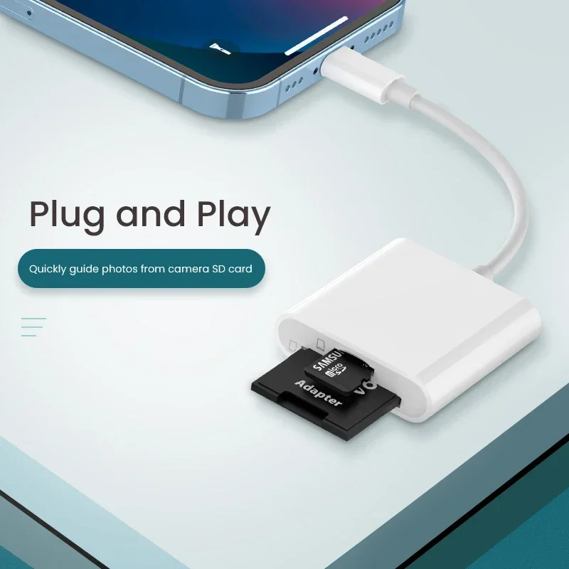2 in 1 Type-c to SD/TF Card OTG Card Adapter,plug and play,for iPhone 16 15 Pro Pro Max For iPad Mini6 Air4 For Samsung