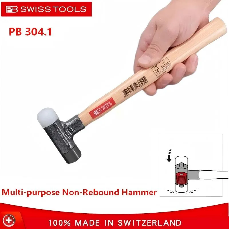 PB Walnut Handle Non-Rebound Engineer Hammer 22/27 Inch Multi Purpose Shock Absorbing Industrial Strike Tool PB 304.1/2