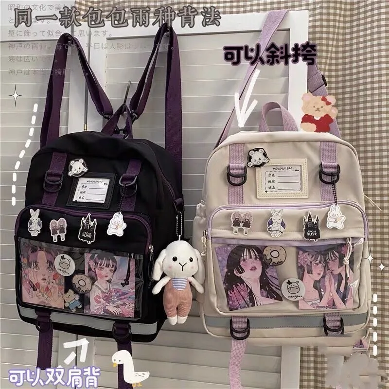 3Ways nowe japońskie plecak w stylu Harajuku damskie torby szkolne dla nastoletnich dziewcząt Anime Itabag przezroczysty plecak torby Mochilas